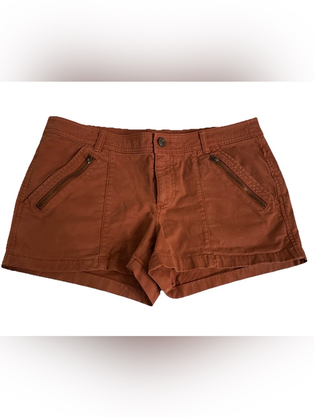 Melrose & Market Women SZ 27 Sequoia Rust Casual Twill Finished Hem Shorts Cargo